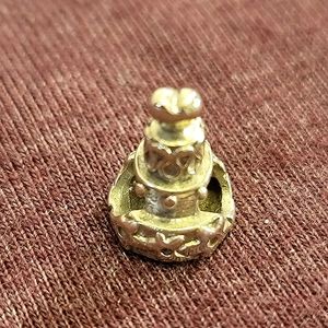 925 Sterling Silver 3 Tier Cake w/Heart Topper Charm fits Pandora Type bracelets